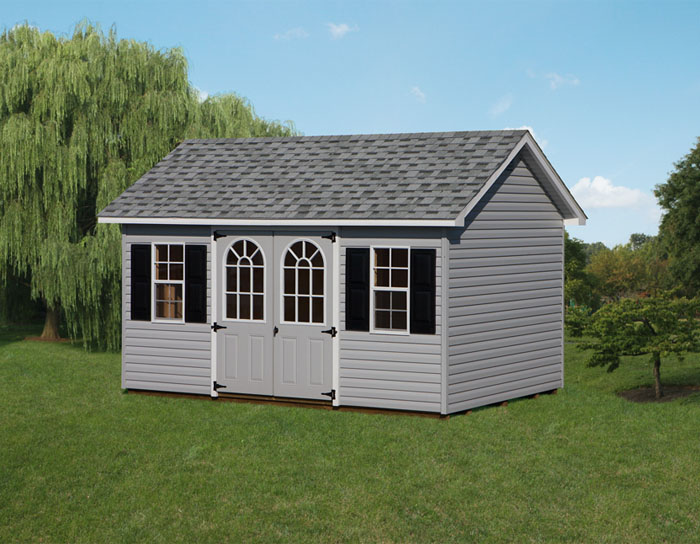 10x14 Vinyl, Gable Style Shed1