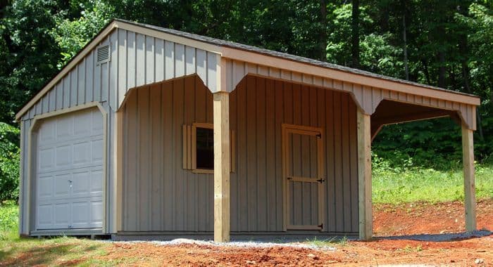 10x20 Quaker Leanto Overhang1