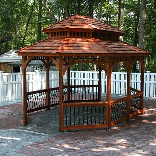 12'x16' Oval Gazebo Wood1