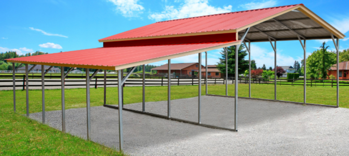 32x25x9 6 Carport With Lean To 781