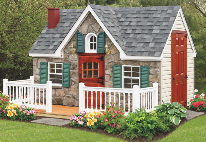 8x12 Vinyl Play House With Stone Front1