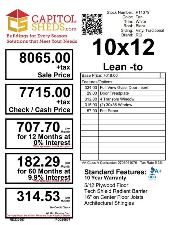 Cs Price Sheet 103281 P11379