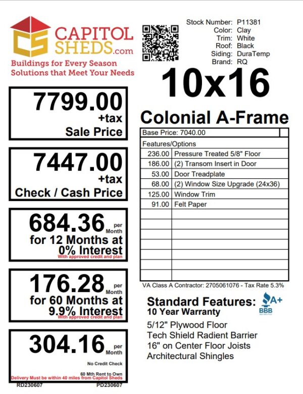 Cs Price Sheet 106540 P11381