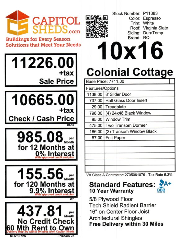 Cs Price Sheet 103209 P11383