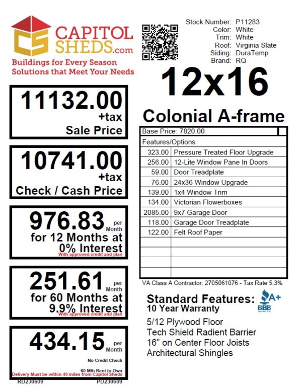Cs Price Sheet P11283