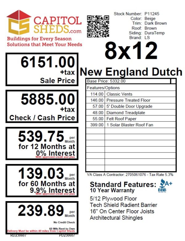 P11245 Cs Price Sheet