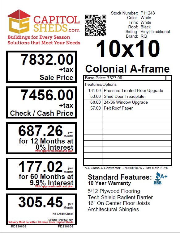 P11248 Cs Price Sheet